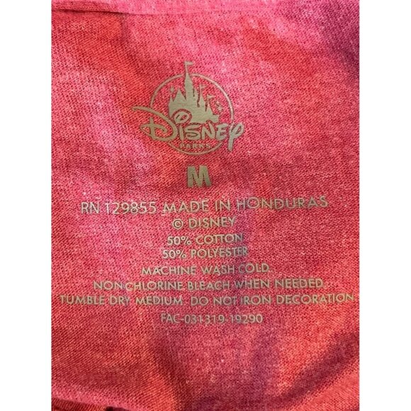 Disney Park Womens Medium M Pink Tee Shirt Ears Short Sleeve Crew Graphic New - Picture 7 of 8